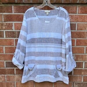 Appleseed’s Linen Blend Tunic Top sz XL